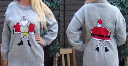 Naughty Flashing Santa Front & Back Jumper