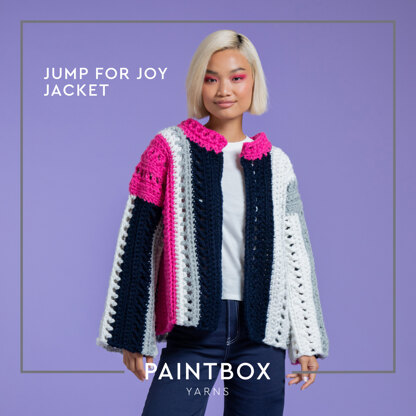 Jump for Joy Jacket - Free Crochet Pattern for Women in Paintbox Yarns Wool Blend Super Chunky