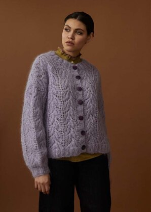 Lace Cardigan - Knitting Pattern for Women in Debbie Bliss Nell by Debbie Bliss