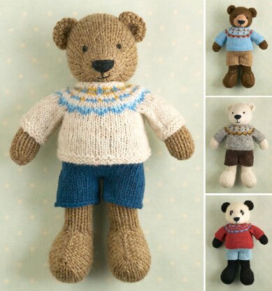 Bear/Panda in a Fair Isle sweater