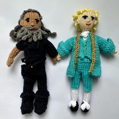 The wonderful duo of Edward Teach and Stede Bonnet knitting pattern for both dolls