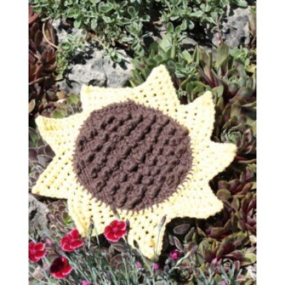 Sunflower Dishcloth in Lily Sugar 'n Cream Solids - Downloadable PDF