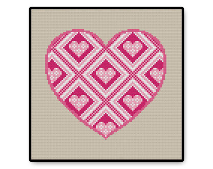 Pink Heart - PDF Cross Stitch Pattern