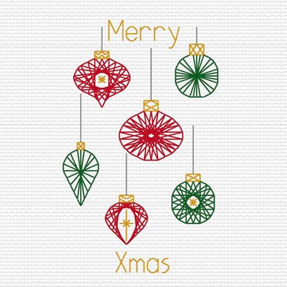 Bothy Threads Christmas Baubles Embroidery Kit - 9 x 13cm