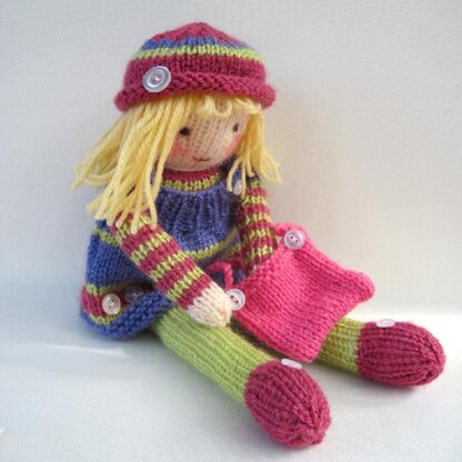 Betsy Button - knitted doll