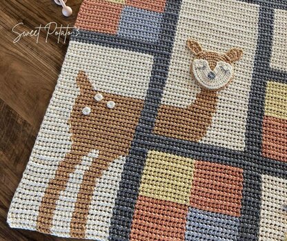 Woodland Squares Baby Blanket