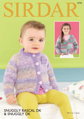 Round Neck Coat and V Neck Cardigan in Sirdar Snuggly Rascal DK & Snuggly DK - 4773 - Downloadable PDF