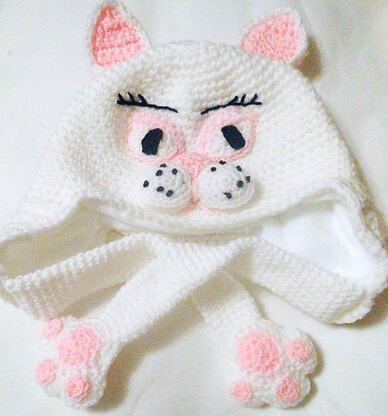 Cat Hat Pattern With Paws