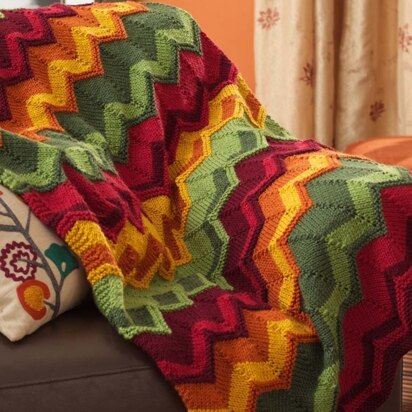 Spicy Chevron Blanket in Patons Canadiana - knitting pattern