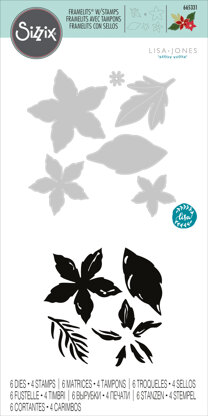 Sizzix Framelits Die Set 6PK w/Stamps - Seasonal Flowers by Lisa Jones