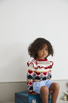 " Alice Frill Jumper " - Jumper Knitting Pattern For Girls in MillaMia Naturally Soft Merino by MillaMia