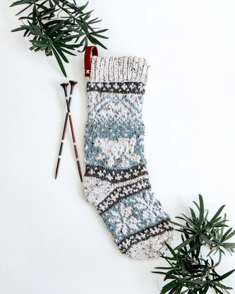 Polar Bear Stroll Knit Stocking