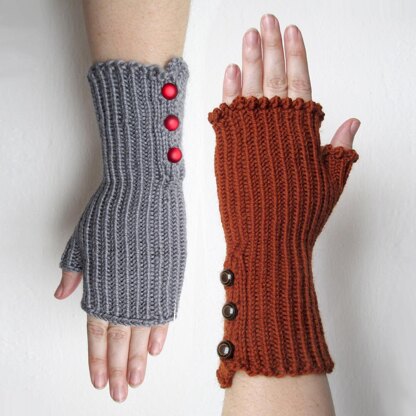 Corduroy Button Mitts