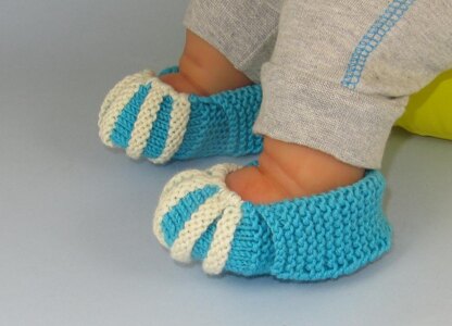 Baby Simple Stripe Granny Slippers