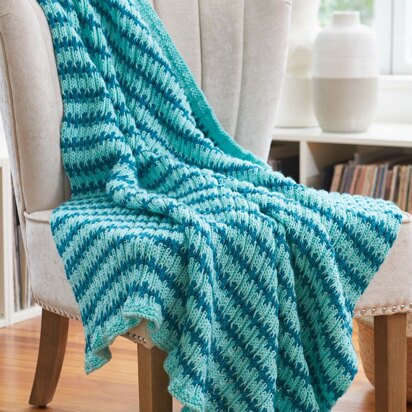 Striped Rib Throw in Premier Yarns Everyday Worsted - Downloadable PDF