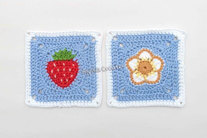 Strawberry Themed Granny Squares
