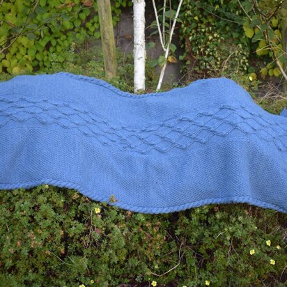 The Winter Blues Aran Blanket/Bed Runner