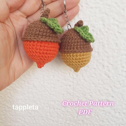 Acorn keychain crochet pattern