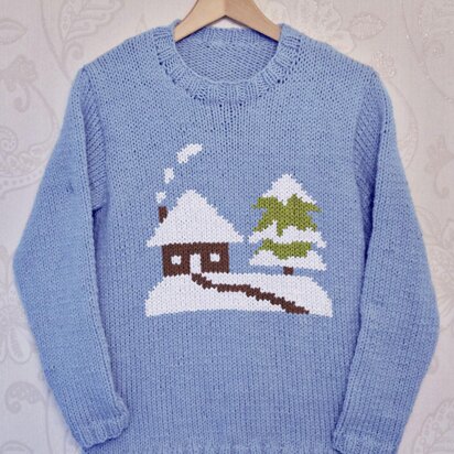 Intarsia - Winter House Chart - Adults Sweater