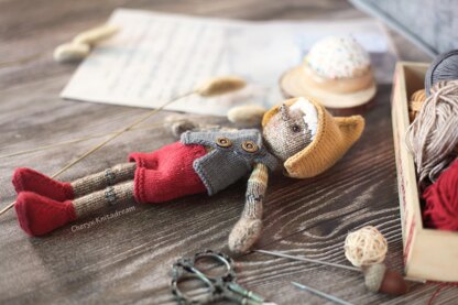 Doll Knitting Pattern - Knitted Doll Pinocchio