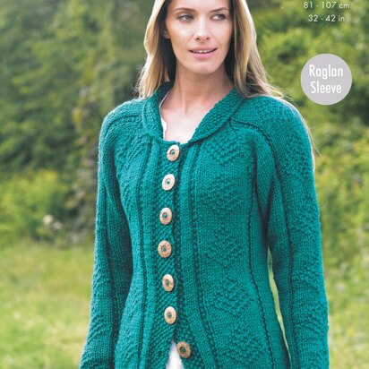 Coat & Cardigan in King Cole Chunky - 4386 - Downloadable PDF