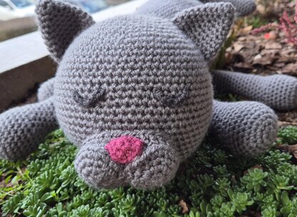 Sleeping Cat Crochet Amigurumi Plush Doll