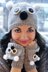 Care to Cuddle? Koala and Owl Animal Hat and Fingerless Mitten Set