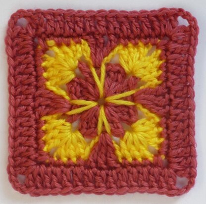 Crochet Granny Square Floral Afghan Block Motif Square LD-115