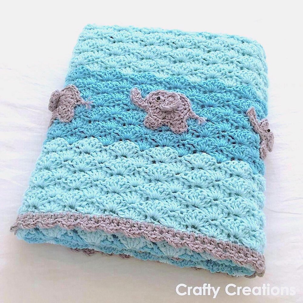 Elephant Baby Blanket Crochet pattern by Crafty Creations LoveCrafts