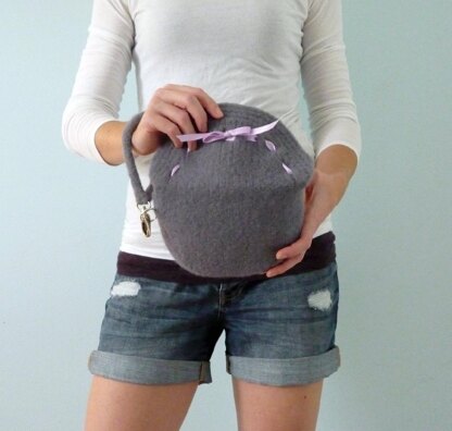 Cream puff felted clutch