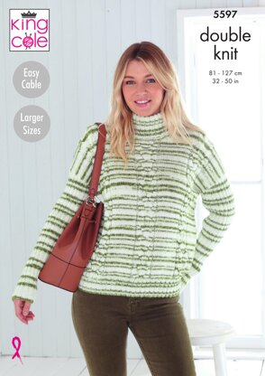 Sweaters in King Cole Stripe DK - 5597 - Downloadable PDF