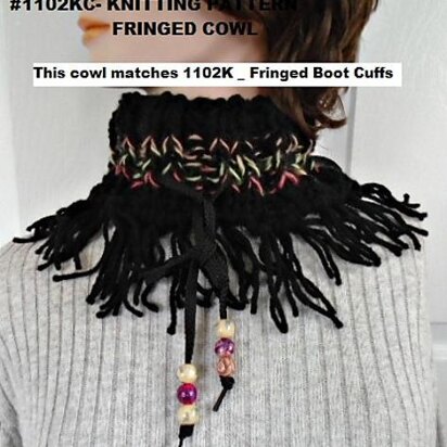 1002K- KNIT fringed boot cuffs