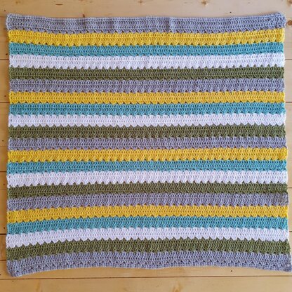 Blue Tit Stripe Baby Blanket