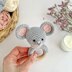 Mouse crochet pattern baby rattle Amigurumi teether toy