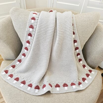 Mushroom Border Blanket