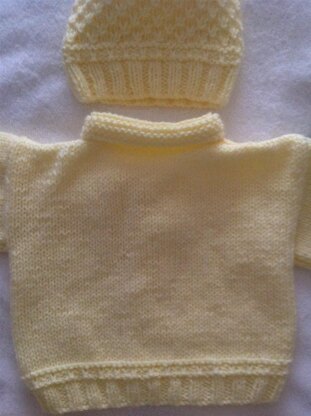 Lemon Cardigan and Beanie hat set