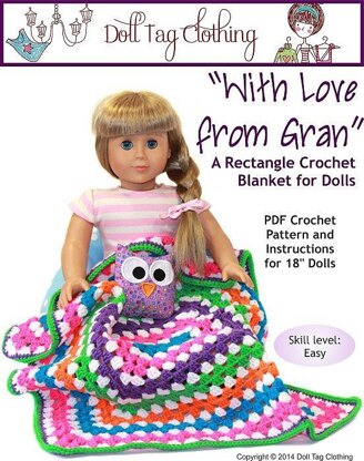 With Love from Gran Doll Blanket