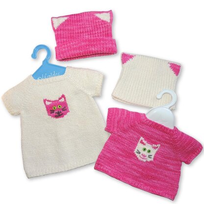 Kitty Cat Top & Hat for 18" Doll