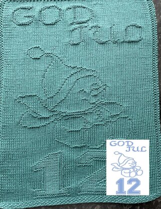 Nr. 462 12. Snowman God Jul guest towel