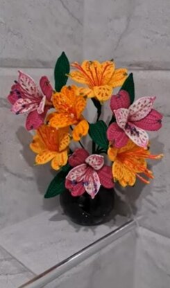 Crochet Alstroemeria flower