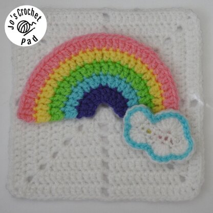 Rainbow Applique/Embellishment Crochet * sky collection including free base square pattern