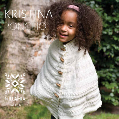 "Kristina Poncho" - Poncho Knitting Pattern For Girls in MillaMia Naturally Soft Merino
