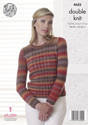 Sweater & Edge to Edge Jacket in King Cole Riot DK - 4682 - Downloadable PDF
