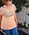 White Peach Round Yoke Tunic