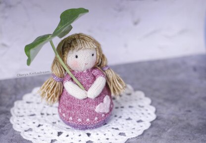 Doll Knitting Pattern - Knitted Doll Lucy