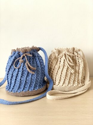 Mori Drawstring Crochet Bag