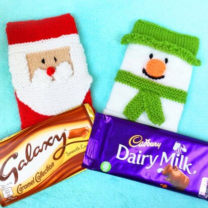 Christmas Santa and Snowman chocolate bar covers