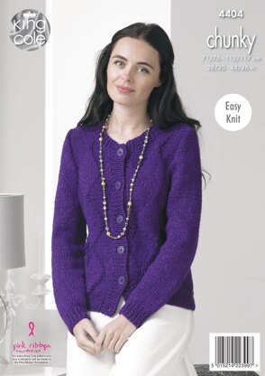 Sweater and Cardigan in King Cole Glitz Chunky - 4404 - Downloadable PDF