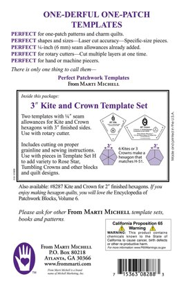 Marti Michell 3in Kite And Crown Quilting Template