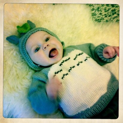 Totoro baby hoodie & mittens